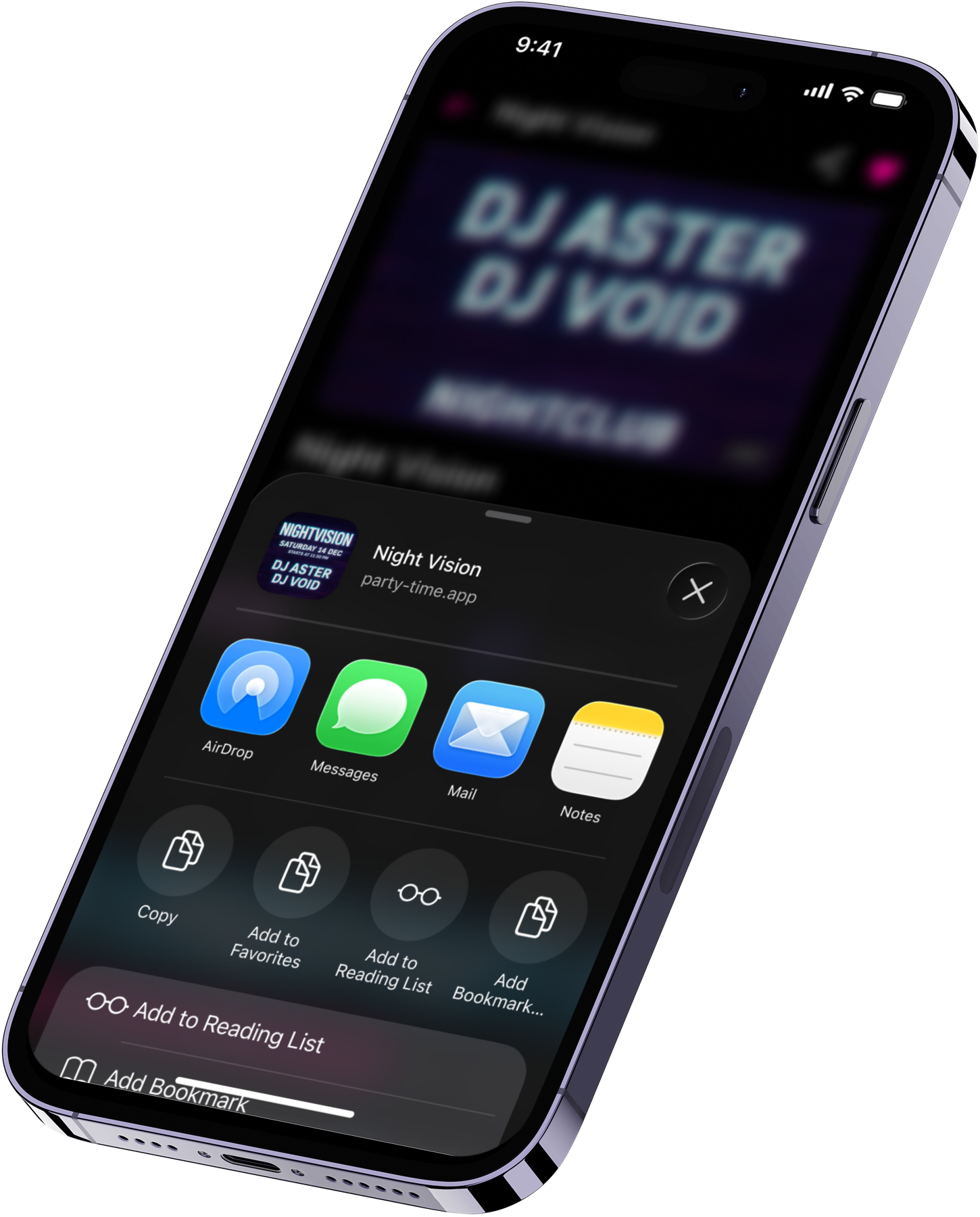 Party Time Share It Interface